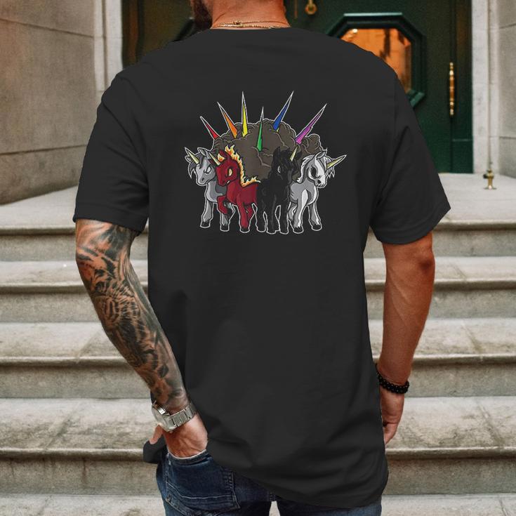 The Four Unicorns Of The Apocalypse Mens Back Print T-shirt Gifts for Men