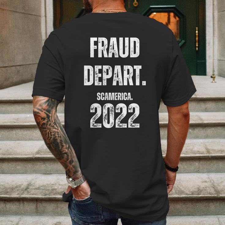 Fraud Department Scamerica Fraud Dept Mens Back Print T-shirt Gifts for Men