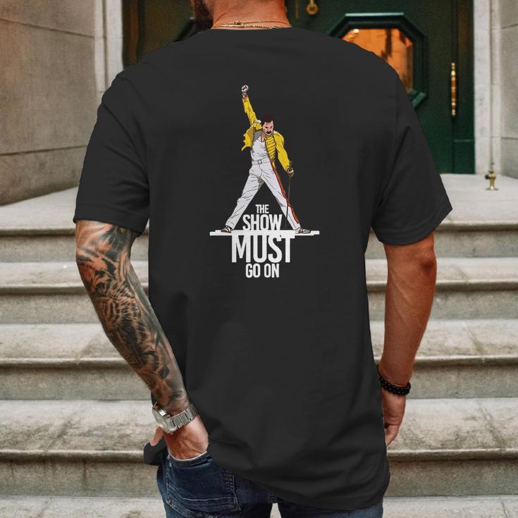 Freddie Mercury Queen The Show Must Go On Mens Back Print T-shirt Gifts for Men