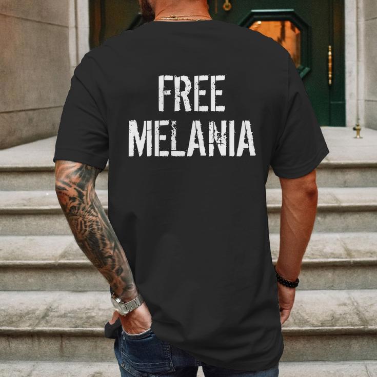 Free Melania Funny Distressed Logo Mens Back Print T-shirt Gifts for Men