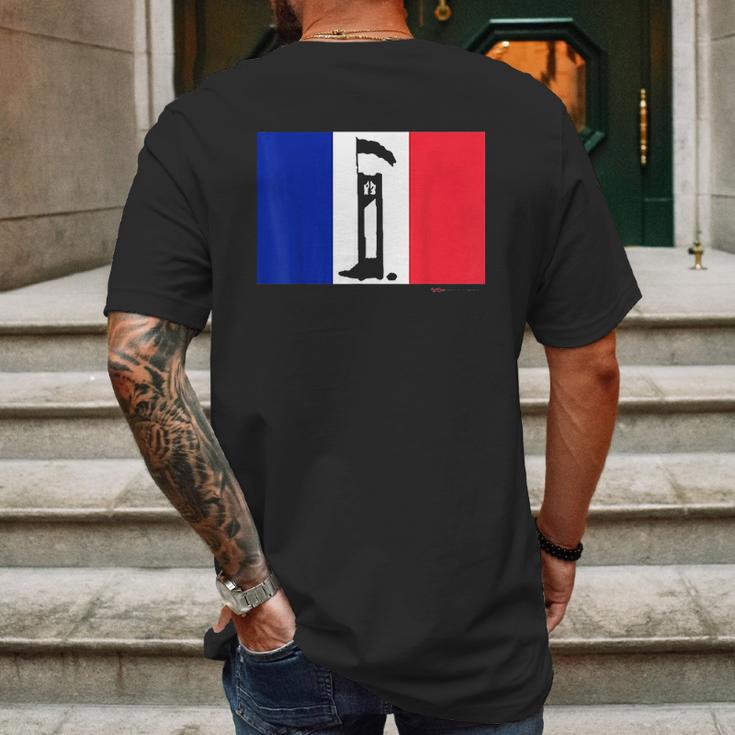 French Flag Guillotine France Paris Bastille Day Mens Back Print T-shirt Gifts for Men