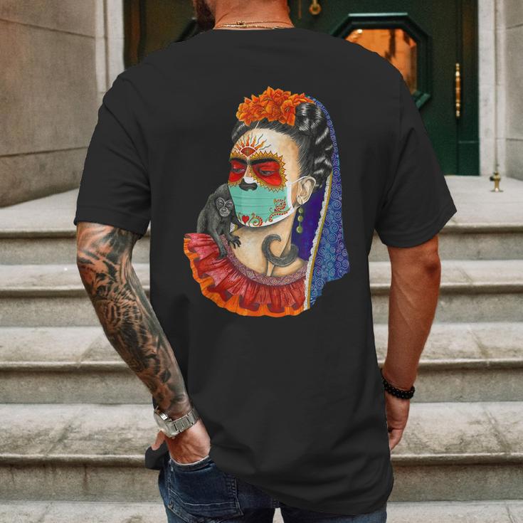 Frida Kahlo Art Girl Mens Back Print T-shirt Gifts for Men