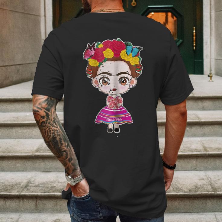 Frida Kahlo Cute Chibi Mens Back Print T-shirt Gifts for Men