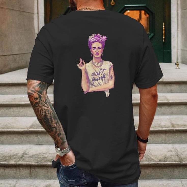 Frida Kahlo Daft Punk Mens Back Print T-shirt Gifts for Men