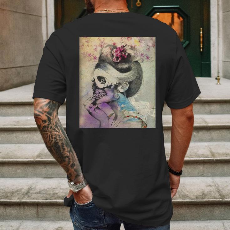 Frida Kahlo Skeleton Mens Back Print T-shirt Gifts for Men