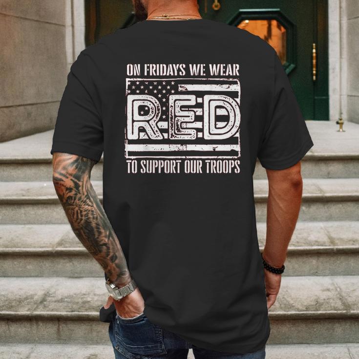 On Fridays We Wear Red To Support Our Troops Mens Back Print T-shirt Gifts for Men