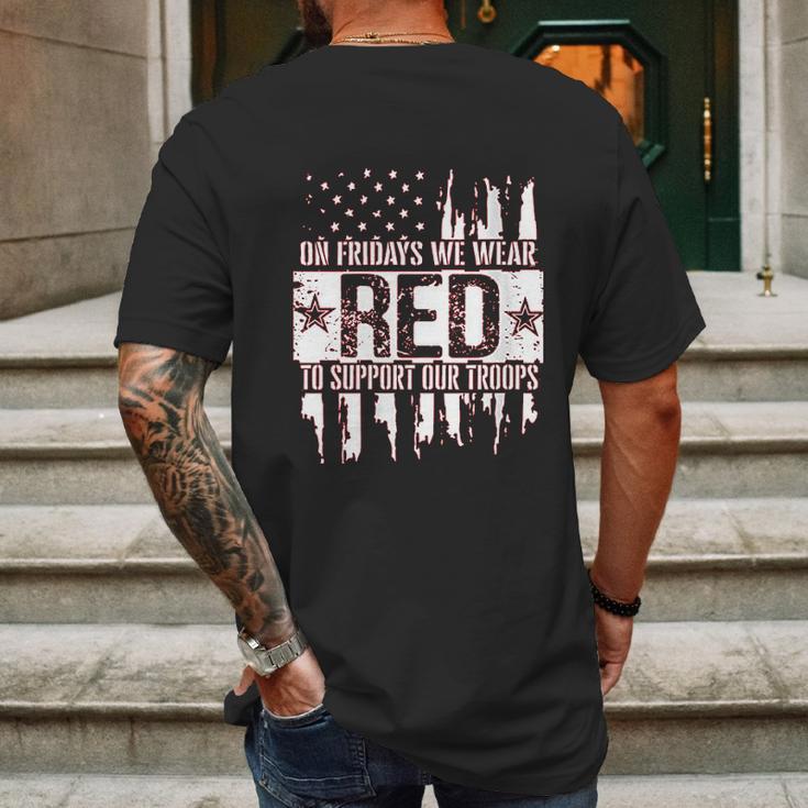 On Fridays We Wear Red To Support Our Troops Mens Back Print T-shirt Gifts for Men