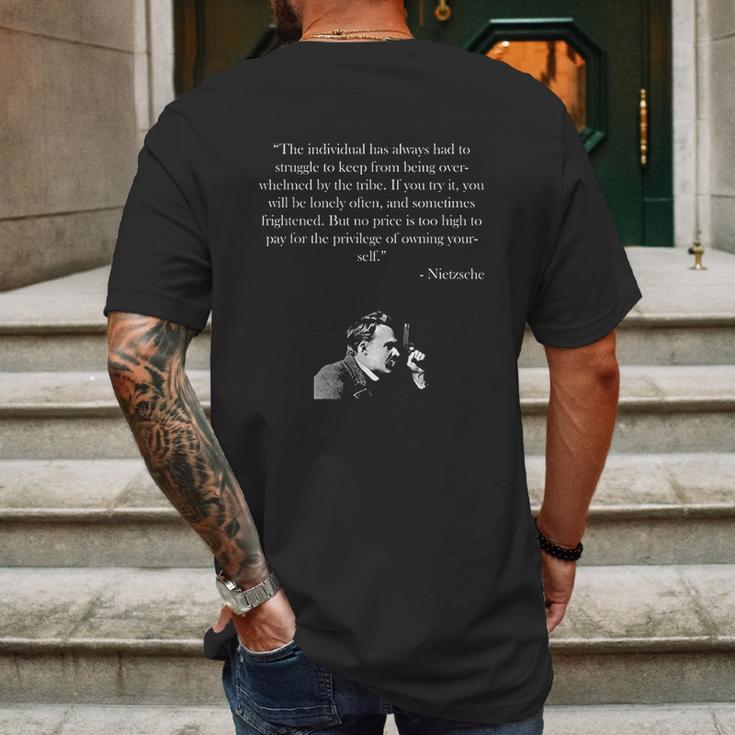 Friedrich Nietzsche Quote Mens Back Print T-shirt Gifts for Men