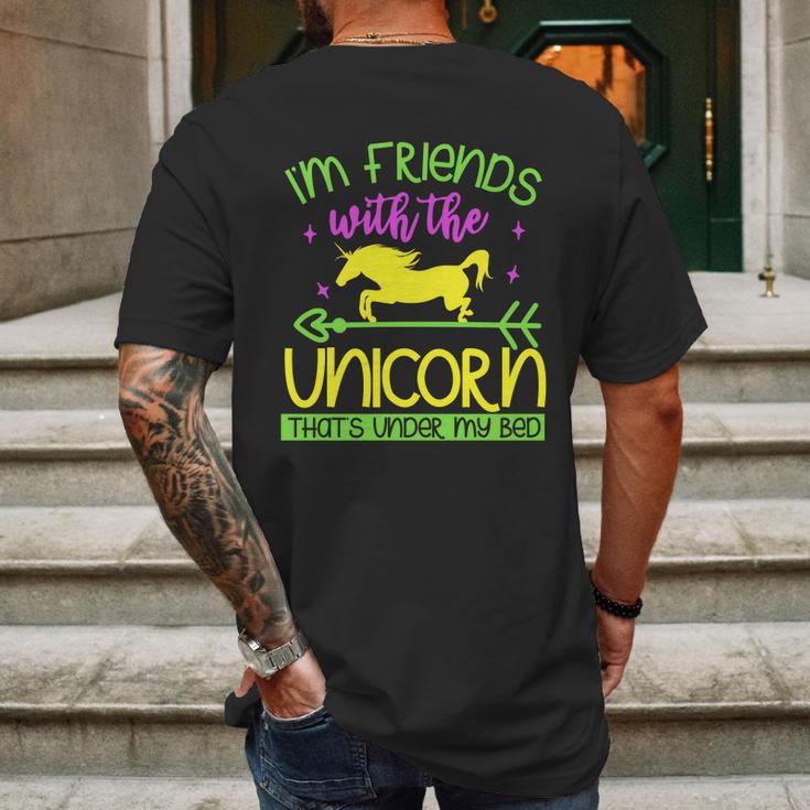 Im Friends With The Unicorn Thats Under My Bed Mens Back Print T-shirt Gifts for Men