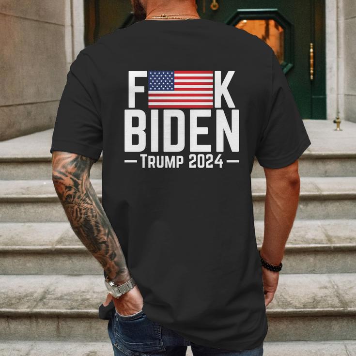 Fuck Biden American Flag Trump 2024 Shirt Mens Back Print T-shirt Gifts for Men