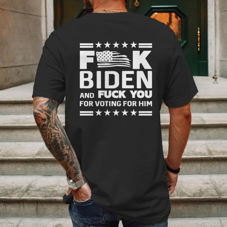 Fuck Biden And F You For Voting For Him Mens Back Print T-shirt Gifts for Men