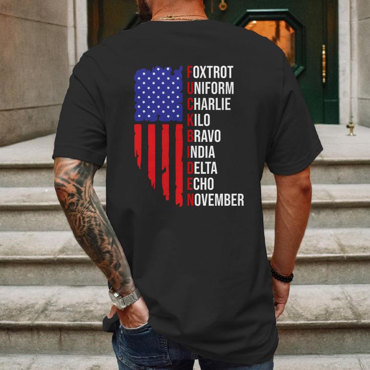 Fuck Biden Shirt Foxtrot Uniform Charlie Anti Joe Biden Mens Back Print T-shirt Gifts for Men