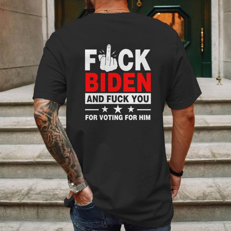 Fuck Biden And Fuck You For Voting For Him Mens Back Print T-shirt Gifts for Men