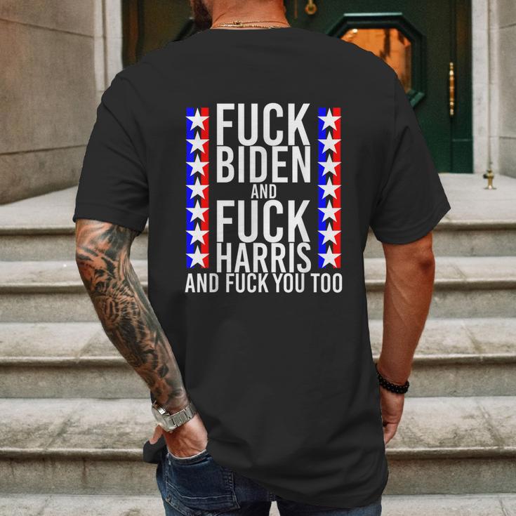 Fuck Kamala Harris And Fuck Joe Biden Offensive Mens Back Print T-shirt Gifts for Men