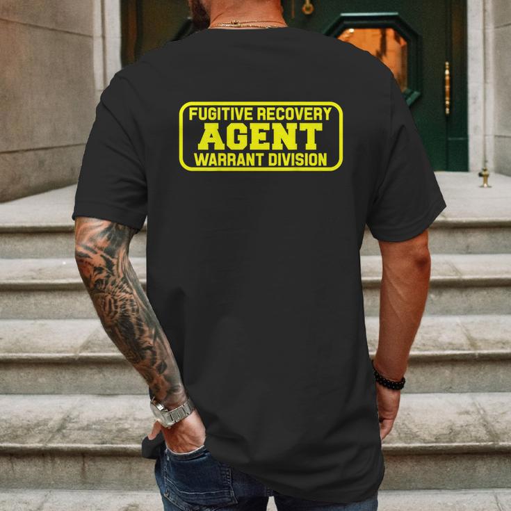 Fugitive Recovery Agent & Bounty Hunters Bail Enforcement Mens Back Print T-shirt Gifts for Men