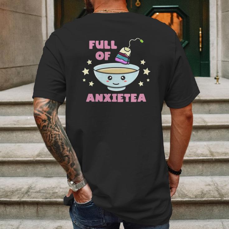 Full Of Anxietea Kawaii Pastel Goth Full Of Anxiety Tea Mens Back Print T-shirt Gifts for Men