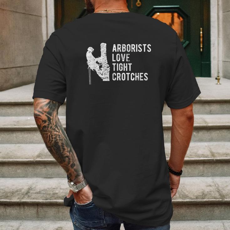 Funny Arborist Father Day Tree Climber Gift Mens Back Print T-shirt Gifts for Men