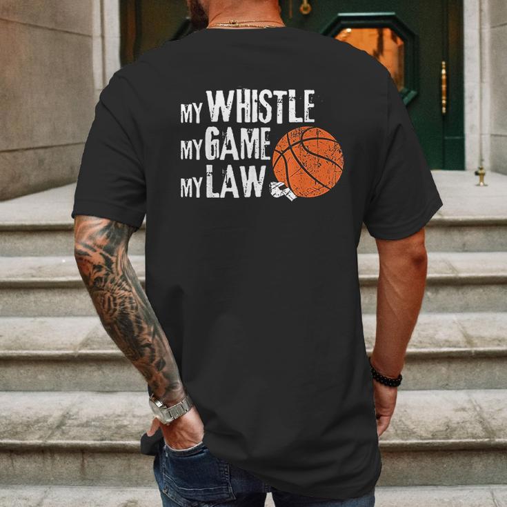 Funny Basketball Referee Quotes Gift I Hoops Ref Mens Back Print T-shirt Gifts for Men