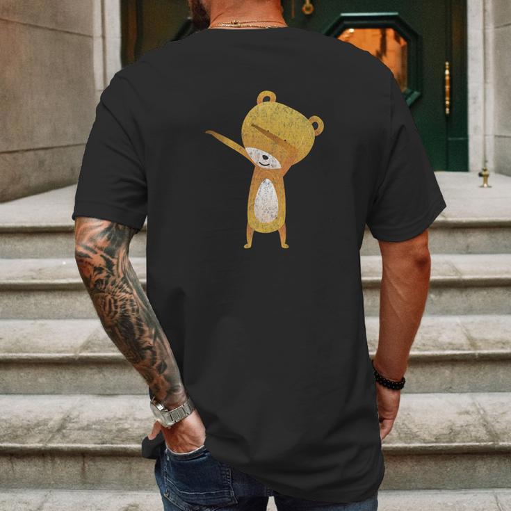 Funny Bear Dabbing Hip Hop Dance Mens Back Print T-shirt Gifts for Men