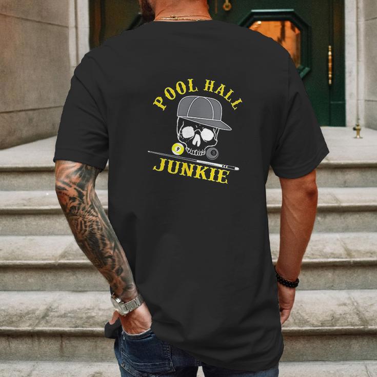 Funny Billiard Pool Hall Junkie Mens Back Print T-shirt Gifts for Men