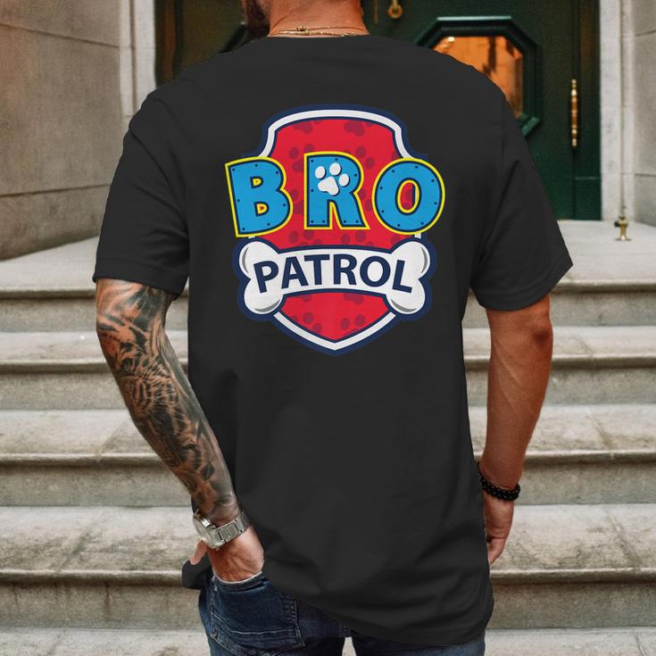 Funny Bro Patrol | Dog Brother Mens Back Print T-shirt Gifts for Men