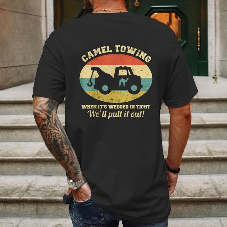 Funny Camel Towing Retro Adult Humor Saying Funny Halloween Gift Mens Back Print T-shirt Gifts for Men