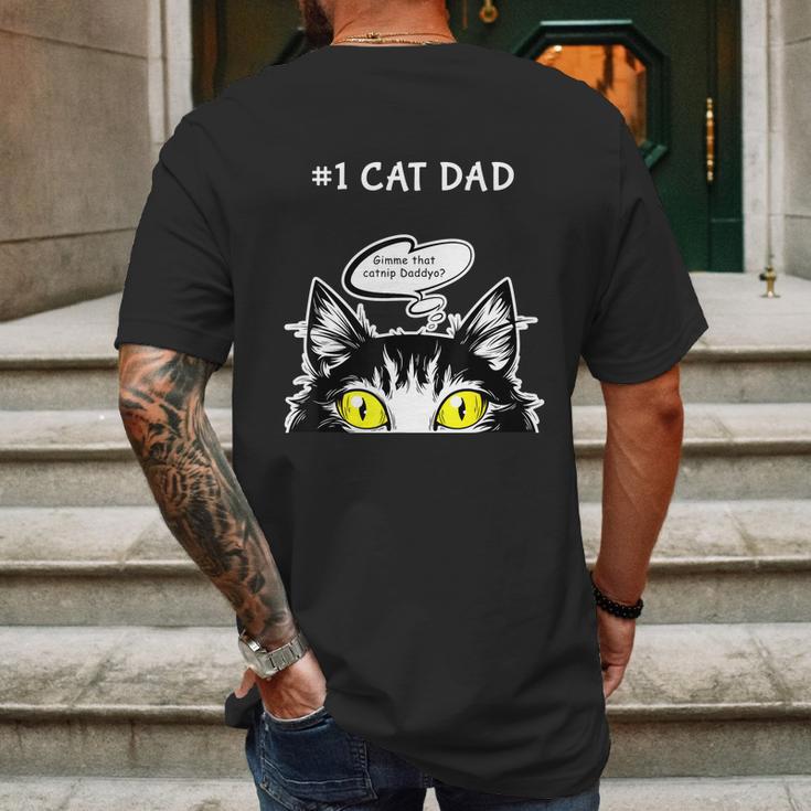 Mens Funny Cat Fathers Day Catnip Crack Cat Weed Best Cat Dad Mens Back Print T-shirt Gifts for Men