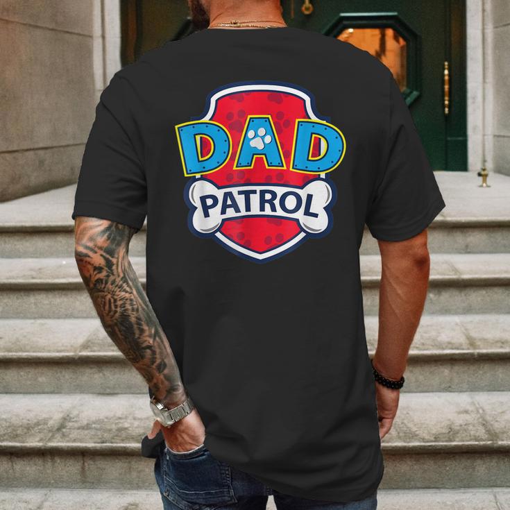 Funny Dad Patrol - Dog Dad Mens Back Print T-shirt Gifts for Men