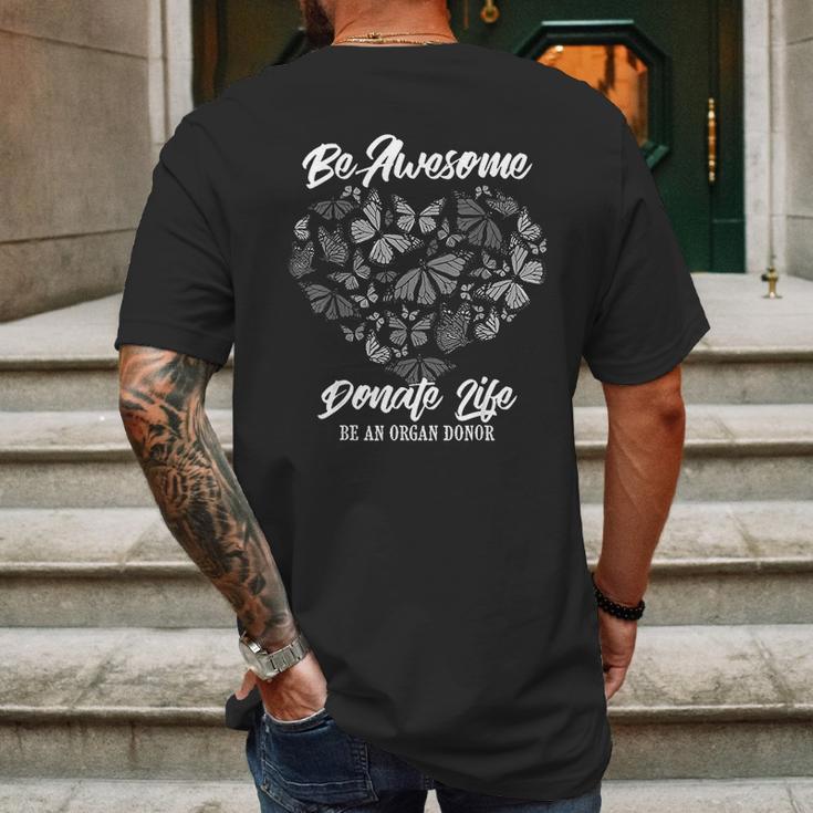 Funny Donate Life Be Awesome Mens Back Print T-shirt Gifts for Men