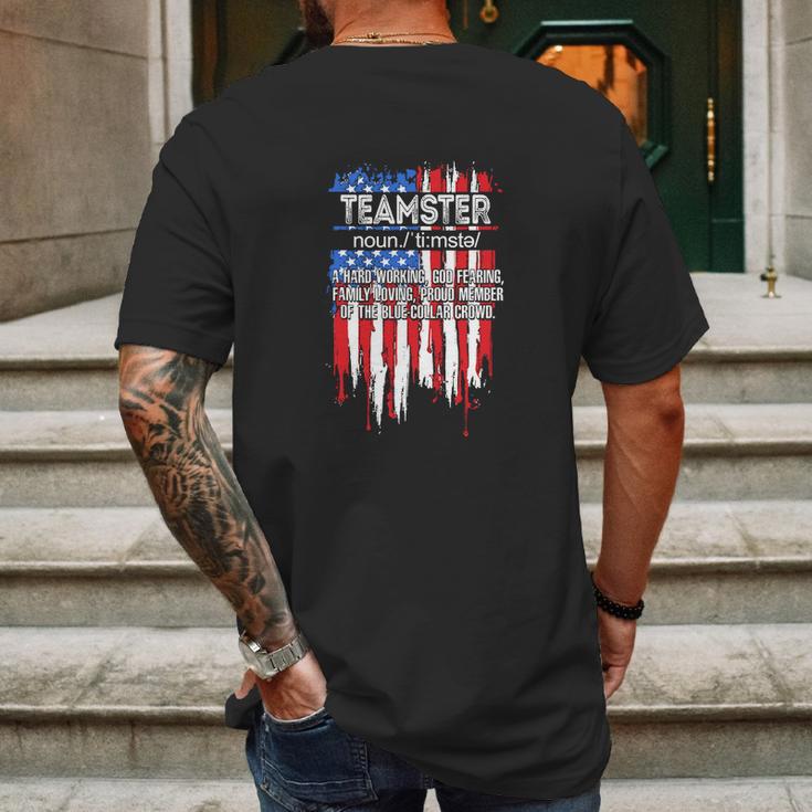 Funny Fathers Day Usa Flag Teamster Definition Graphic Design Printed Casual Daily Basic Mens Back Print T-shirt Gifts for Men