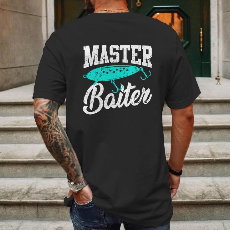 Funny Fishermen Gifts Adult Humor Fishing Tees Master Baiter Mens Back Print T-shirt Gifts for Men