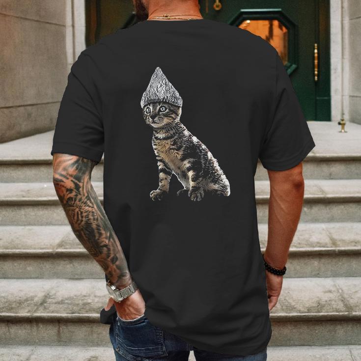 Funny Halloween Cat Tin Foil Hat Conspiracy For Men Mens Back Print T-shirt Gifts for Men