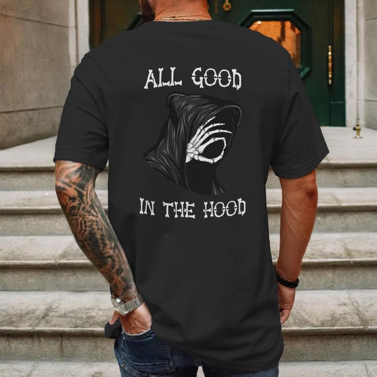 Funny Halloween All Good In The Hood Halloween Death Halloween Mens Back Print T-shirt Gifts for Men