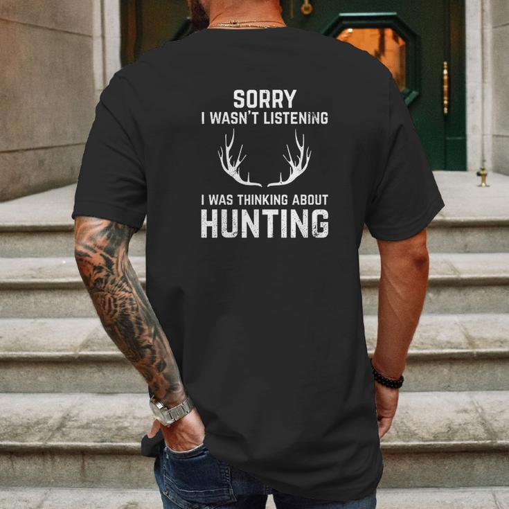 Funny Huntin Gift Rifle Deer Hunters Mens Back Print T-shirt Gifts for Men