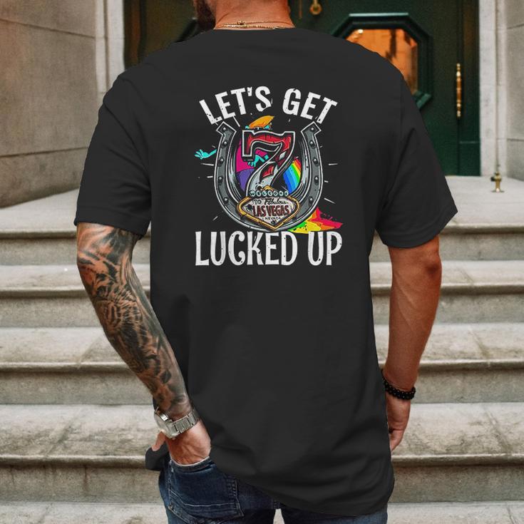 Funny Las Vegas Nv Souvenir Lucked Up Gambling Lucky Gift Mens Back Print T-shirt Gifts for Men