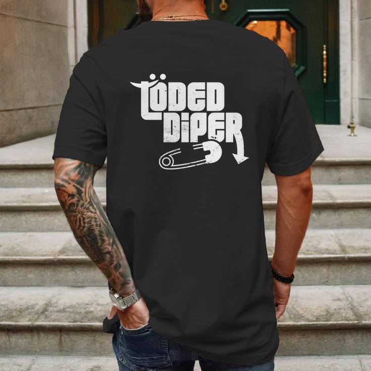 Funny Loded Diper Parents Gift Mens Back Print T-shirt Gifts for Men