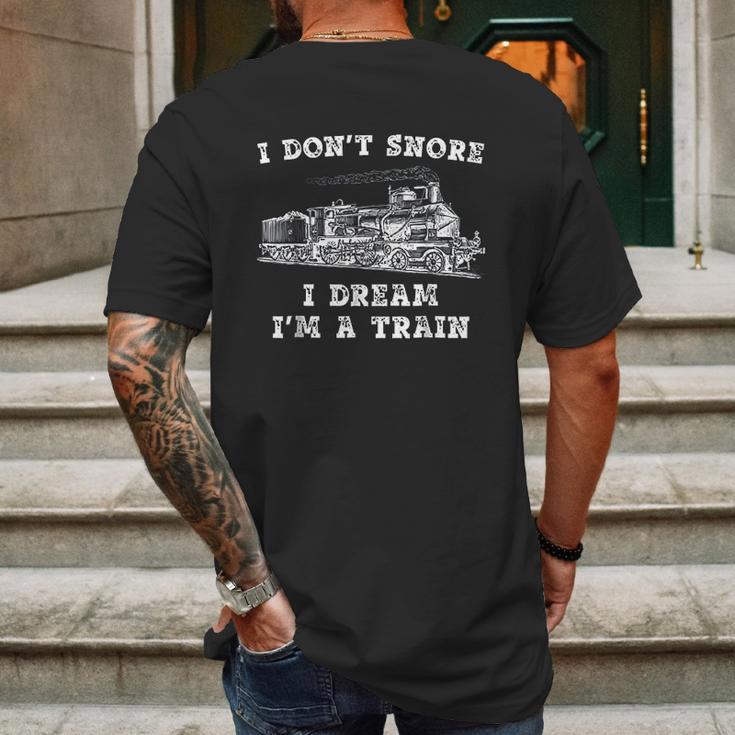 Funny Model Train Engineer Conductor Mens Back Print T-shirt Gifts for Men