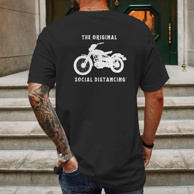 Funny Motorcycle Original Social Distancing Mens Back Print T-shirt Gifts for Men