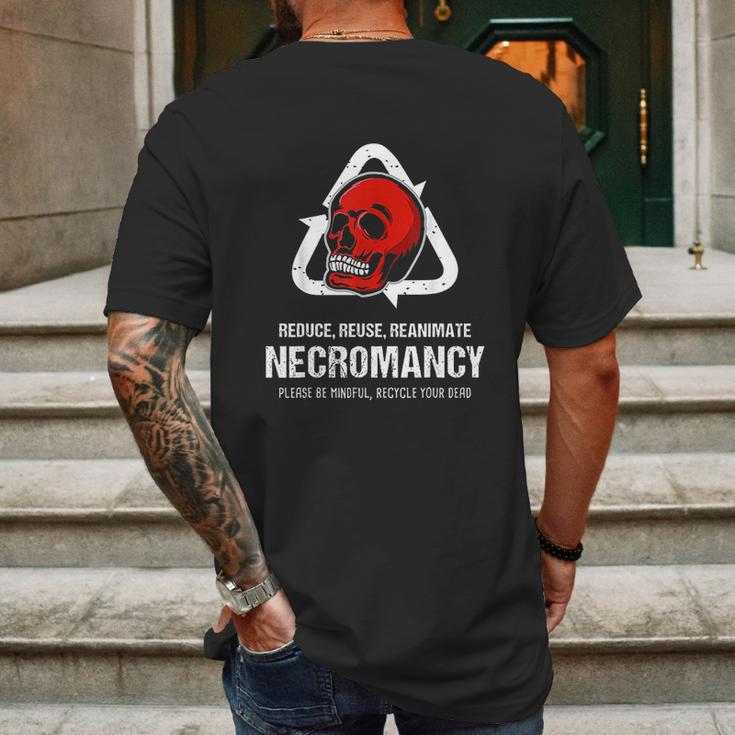 Funny Necromancy Gamer D20 Dice Dungeon Dragons Gaming Gift Mens Back Print T-shirt Gifts for Men