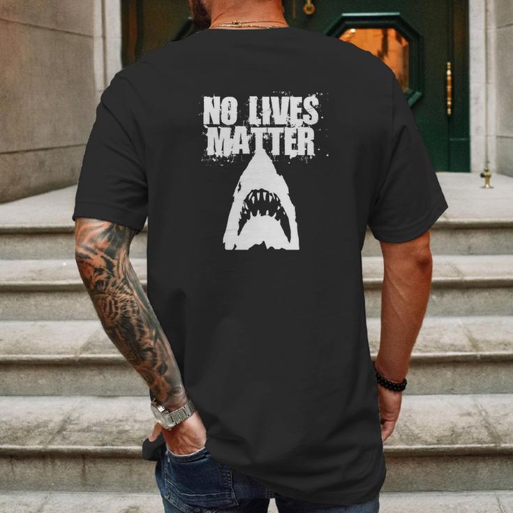 Funny No Lives Matter Shark Ocean Beach T-Shirt Mens Back Print T-shirt Gifts for Men