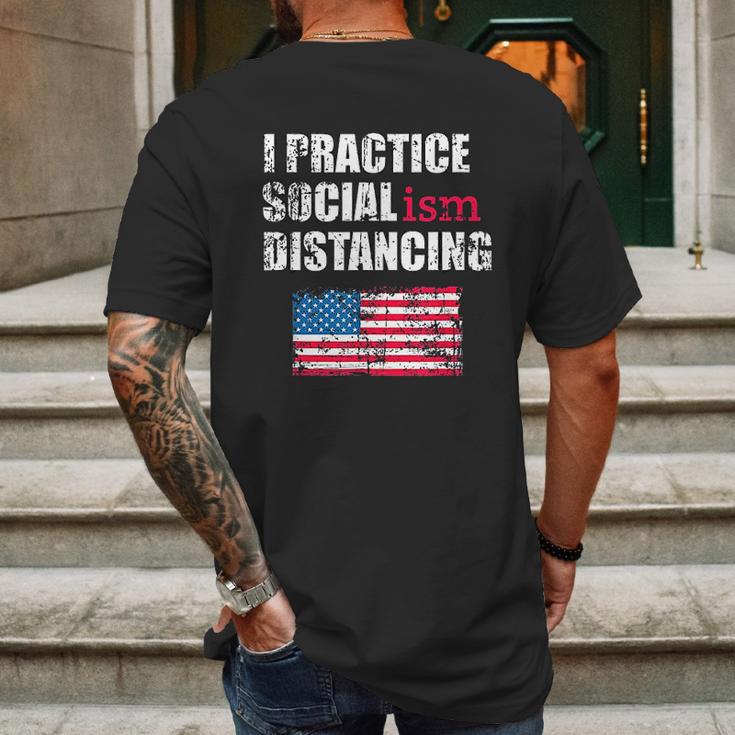 Funny Political Social Distancing Socialist Mens Back Print T-shirt Gifts for Men