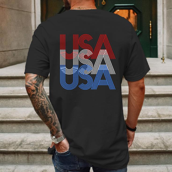 Funny Retro Usa Logo Mens Back Print T-shirt Gifts for Men