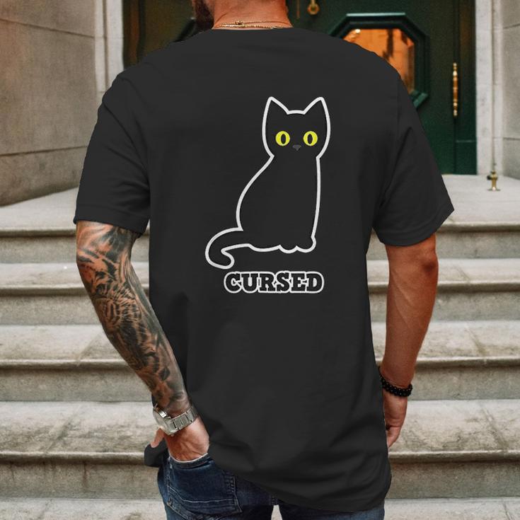 Funny Scary Halloween Cursed Black Cat Gift Mens Back Print T-shirt Gifts for Men