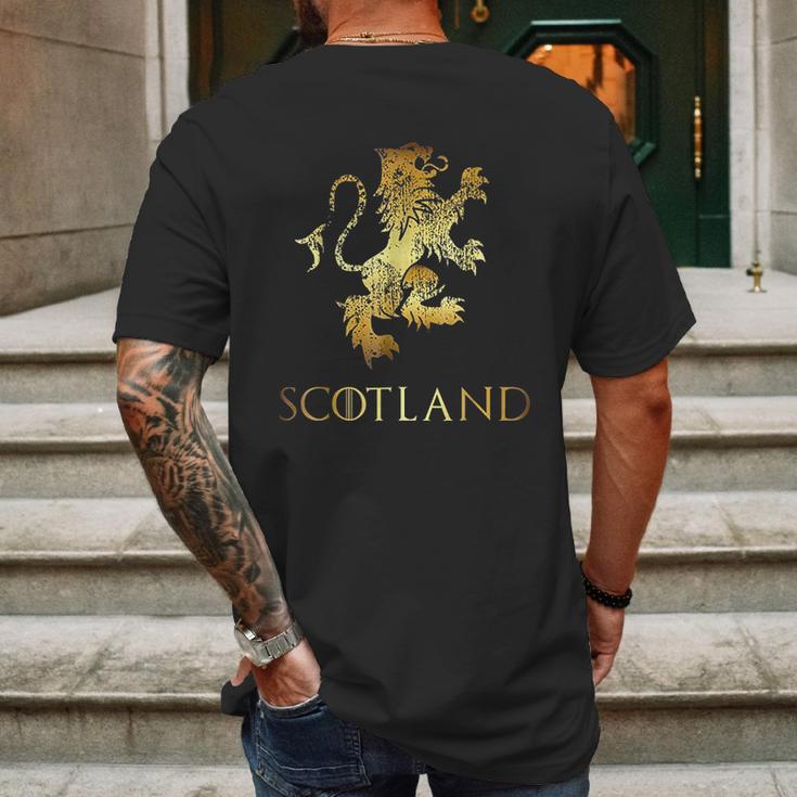 Funny Scotland Lion Rampant Scottish Kilts Mens Back Print T-shirt Gifts for Men