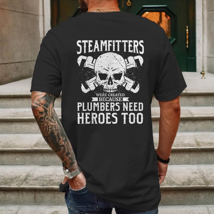 Funny Steamfitters Steam Pipe Welding Mens Back Print T-shirt Gifts for Men