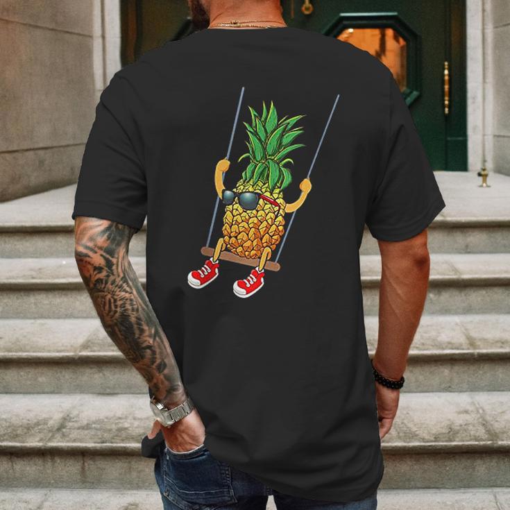 Funny Swinging Pineapple Mens Back Print T-shirt Gifts for Men