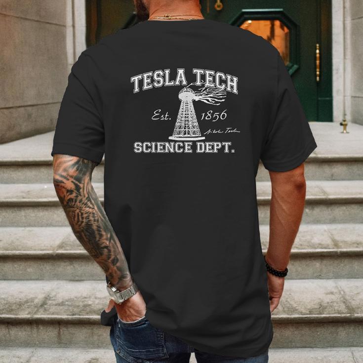 Funny Threads Outlet Tesla Tech Basic Mens Back Print T-shirt Gifts for Men