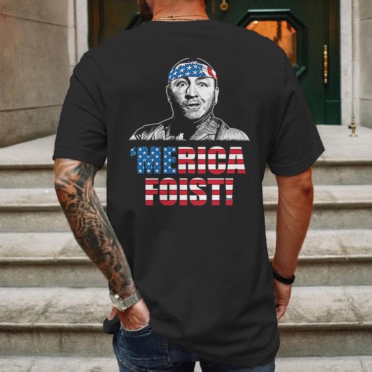 Funny Three Stooges Merica First American Flag Mens Back Print T-shirt Gifts for Men