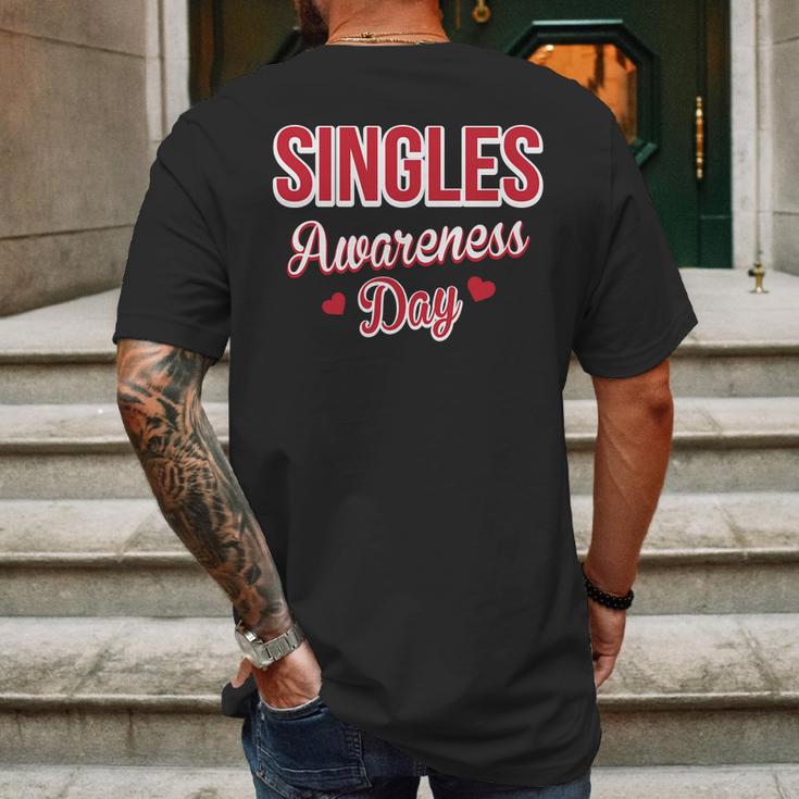 Funny Valentines Day For Singles Singles Awareness Mens Back Print T-shirt Gifts for Men