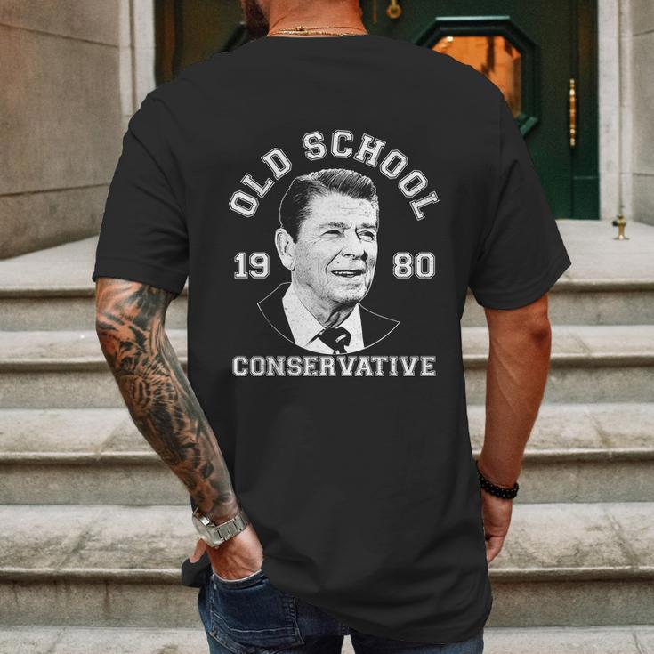 Funny Vintage Ronald Reagan Old School Conservative Mens Back Print T-shirt Gifts for Men